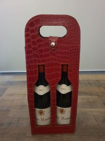 Wine Gift Carrier - Double Bottle Type with opening window (Red)